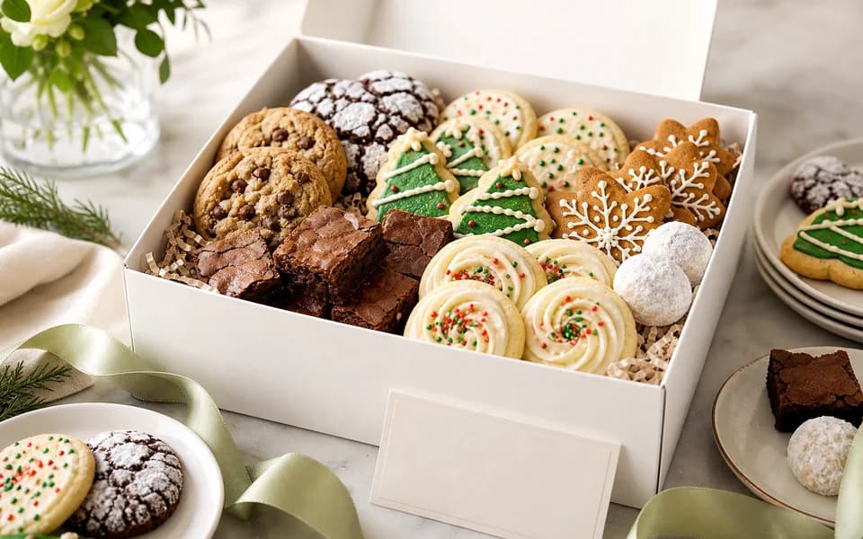 Decorated cookie and bakery gifts visual representing Cheryl's Cookies