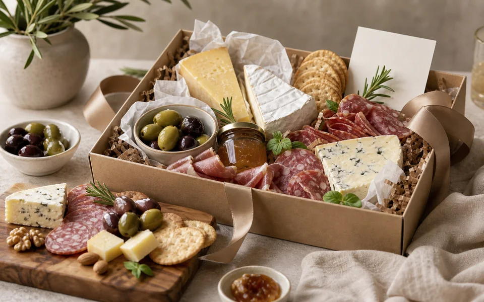 Cheese and charcuterie gifts visual representing Di Bruno Bros.