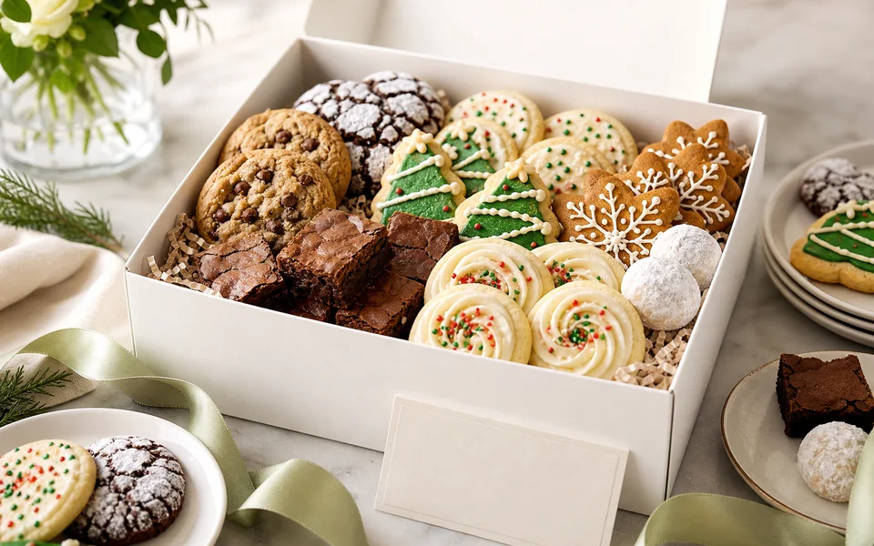 Decorated cookie and bakery gifts visual representing Cheryl's Cookies