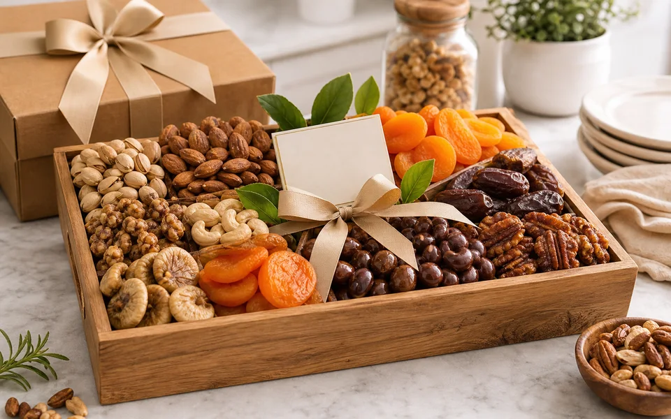 Nuts, dried fruit, and snack gifts visual representing Nuts.com